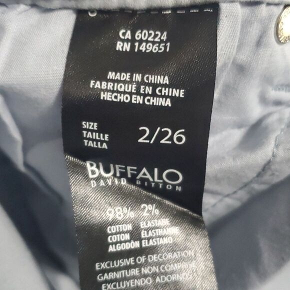 Buffalo David Bitton pants womens size 2 sky blue stretch skinny ankle grazer - Picture 4 of 12